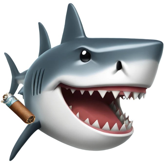Shark smoking a cigar emoji