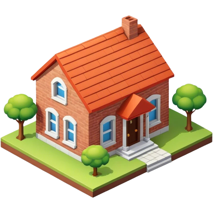 little brick house isometric emoji