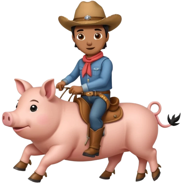 Cowboy riding a pig emoji