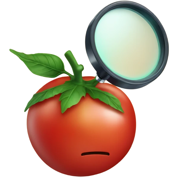 happy tomato with magnifying glass in hand emoji
