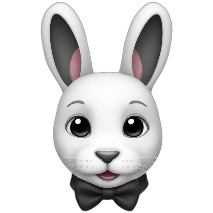 Black and white rabbit emoji