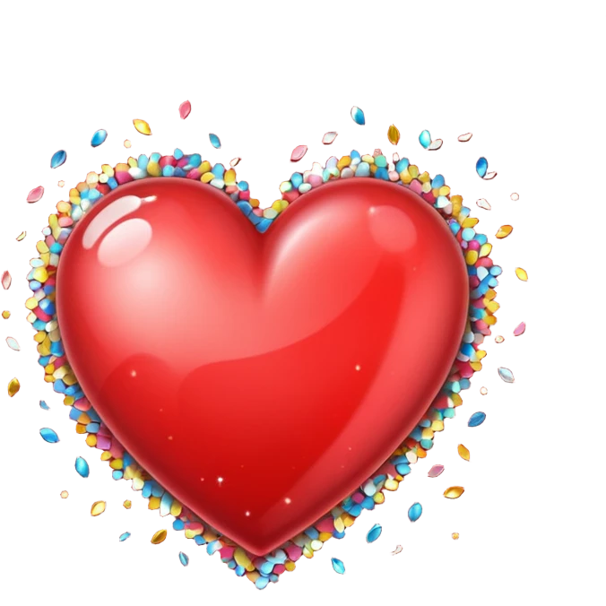 heart with a sparkling confetti fill emoji