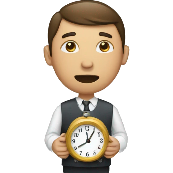 man with clock waiting emoji