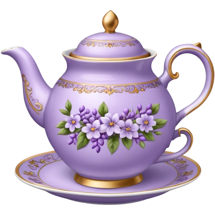 porcelain tea lilac floral  emoji