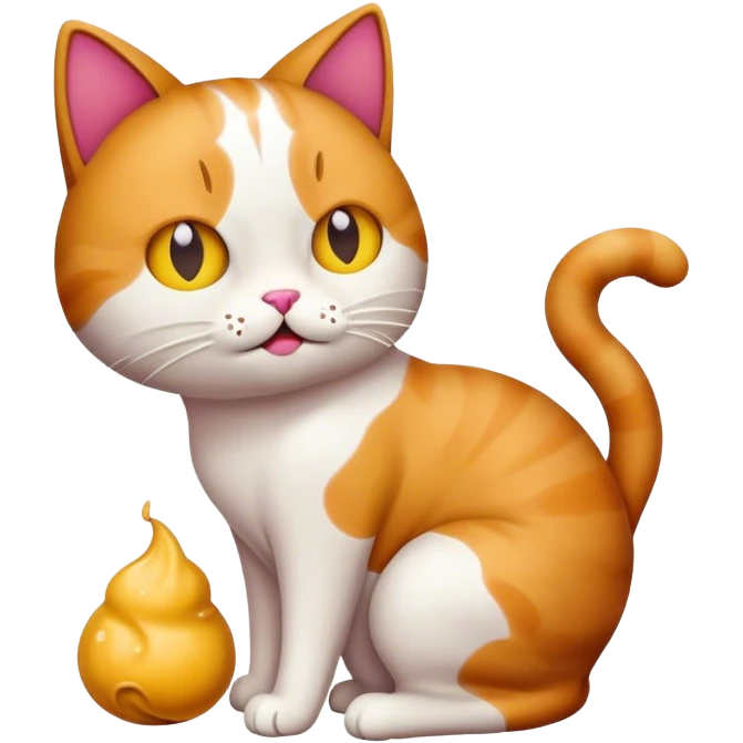 Cat doing a poo emoji