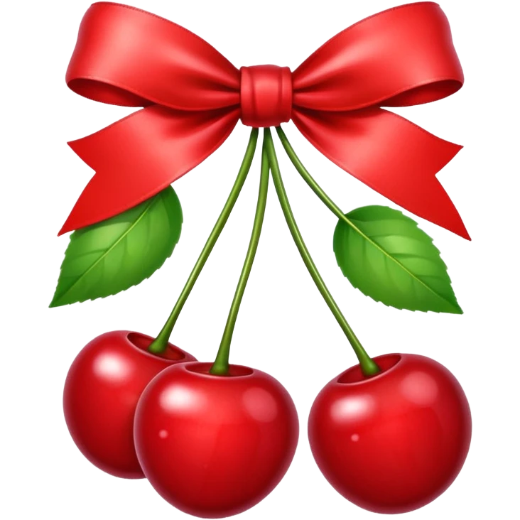 Red cherry with a red ribbon bow emoji