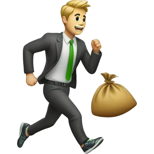 Guy running with moneybag emoji