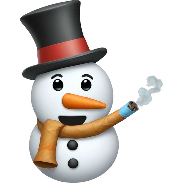 Snowman smoking cone emoji