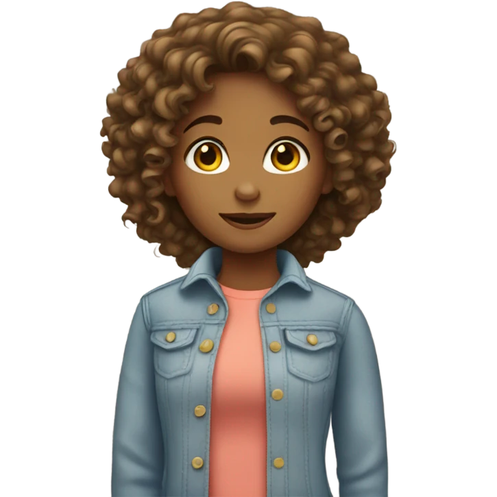 Girl with curly emoji
