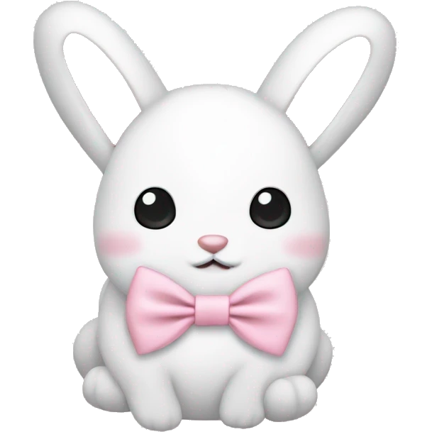 White banny and light pink bow emoji