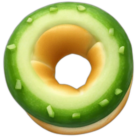 cucumber inserted through the hole of a bagel emoji