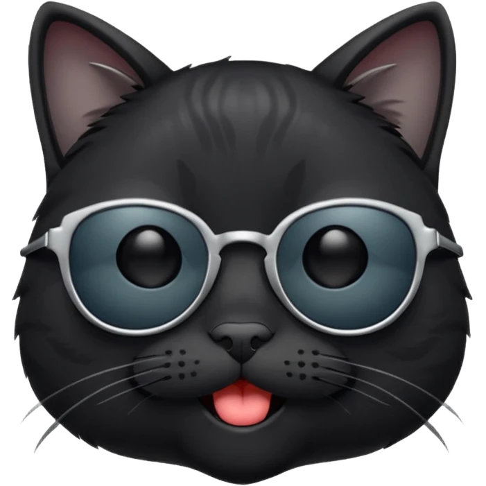 Black cat wearing sunglasses and wink emoji