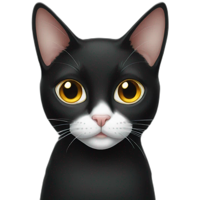 Tuxedo cat golden eyes emoji