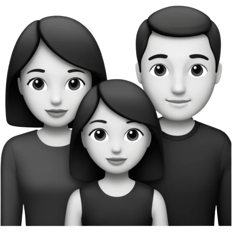Family Triptych B&W emoji