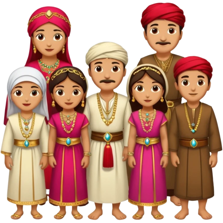 group of ancient turkish men and women emoji