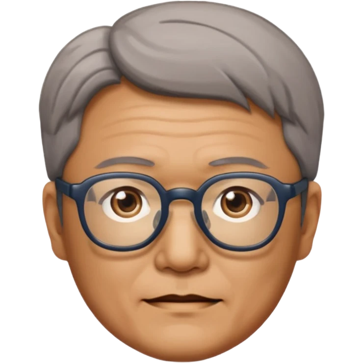 안경을 낀 50대 표준 체격의 한국인 남성 emoji