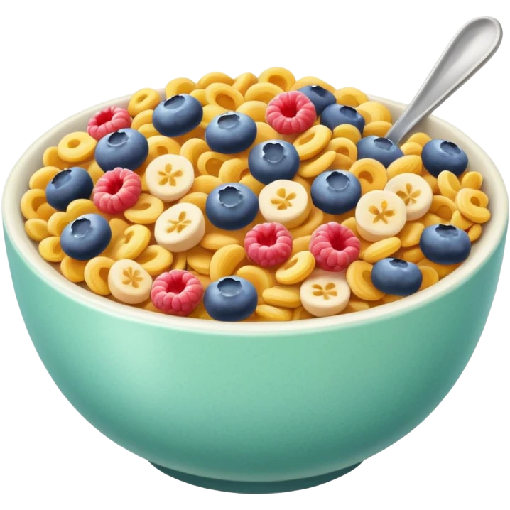 an aesthetic bowl of pastel cereals emoji
