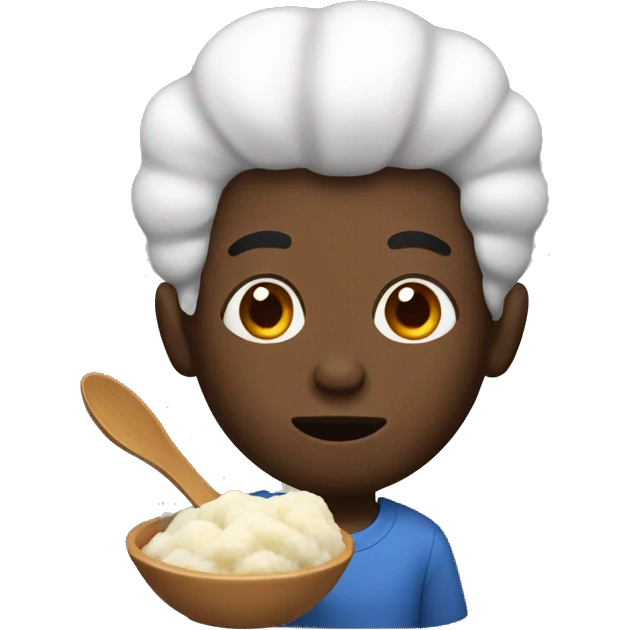 Black man eating fufu emoji