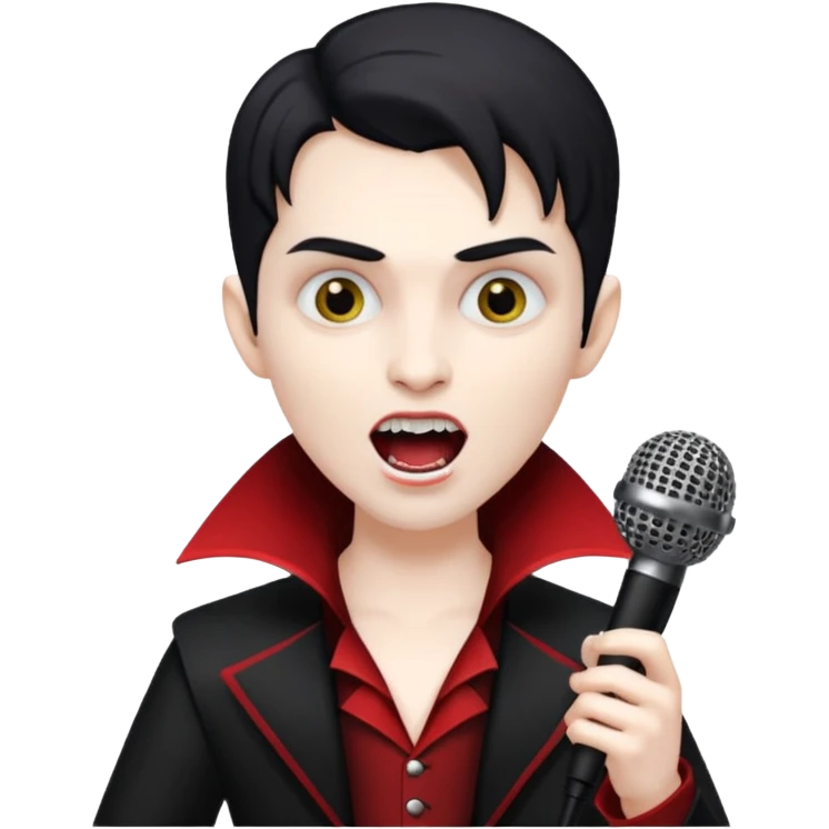 vampire singing with mic  emoji