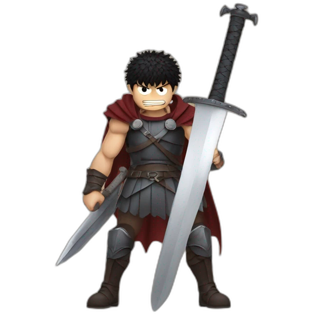 angry berserk guts carrying one huge sword emoji
