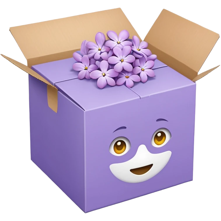 Lilac color packaging boxes emoji