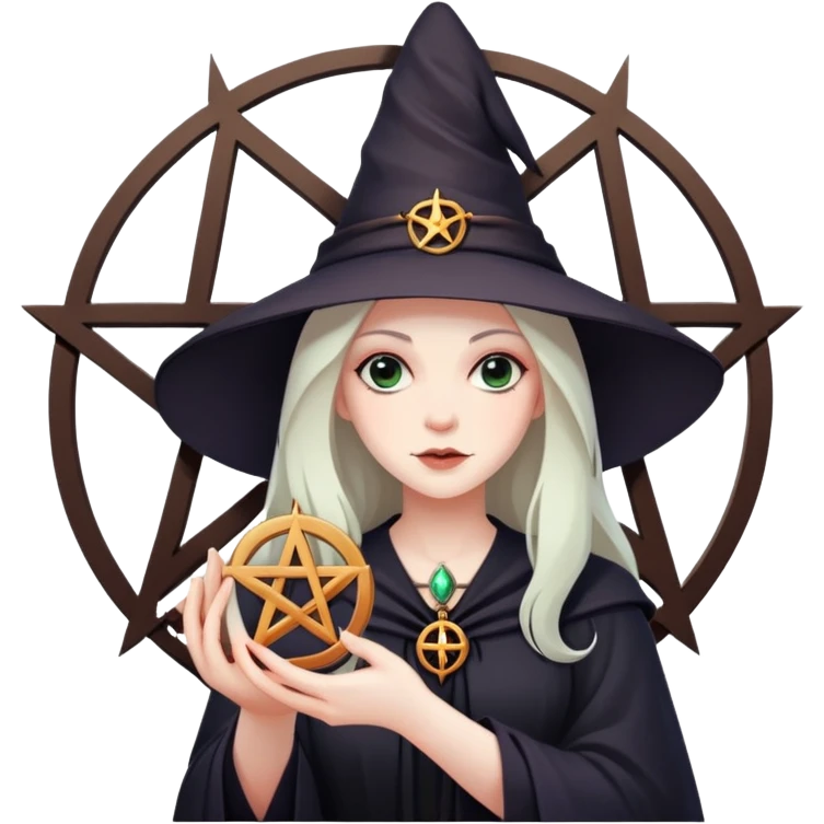 Pentagram and witch emoji
