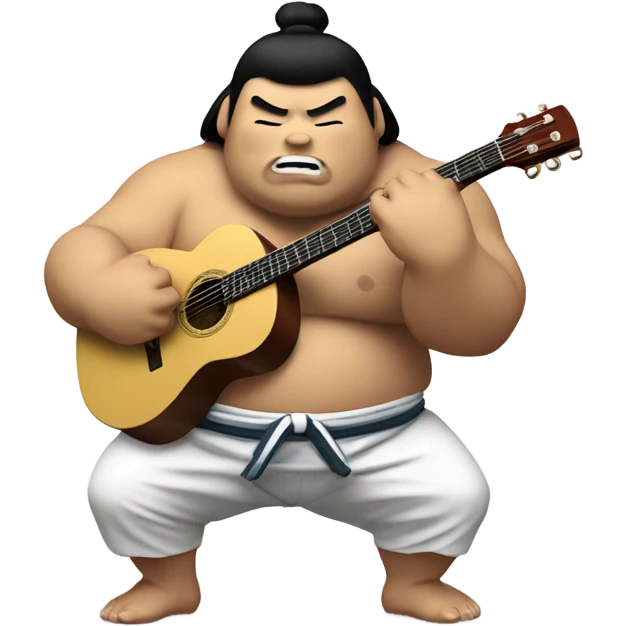 Sumo wrestler guitar emoji