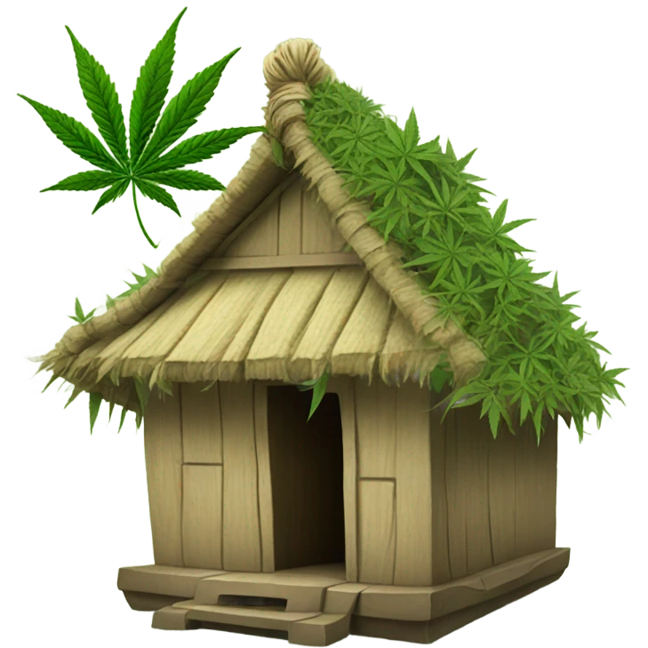 thai hut cannabis leaf roof on a cannabis tree emoji