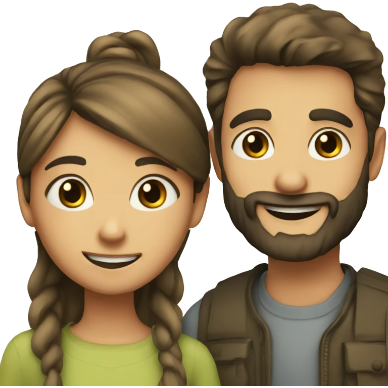 smiling girl with bearded boy emoji
