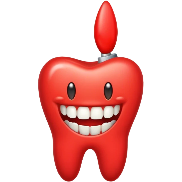Red tooth emoji