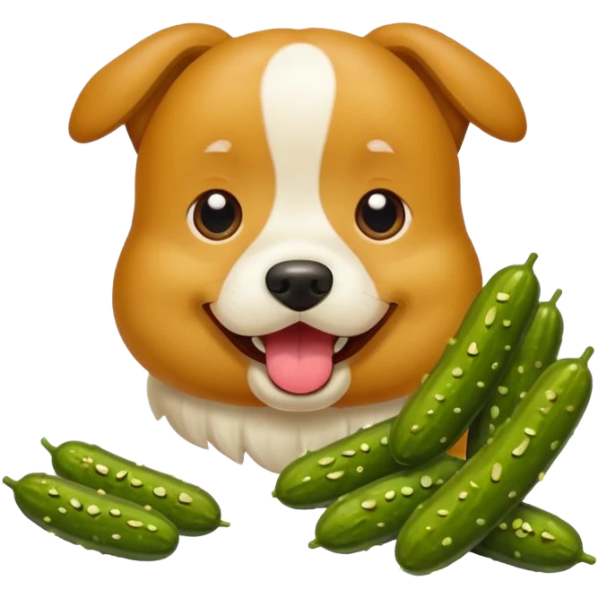 Dog eating pickles  emoji