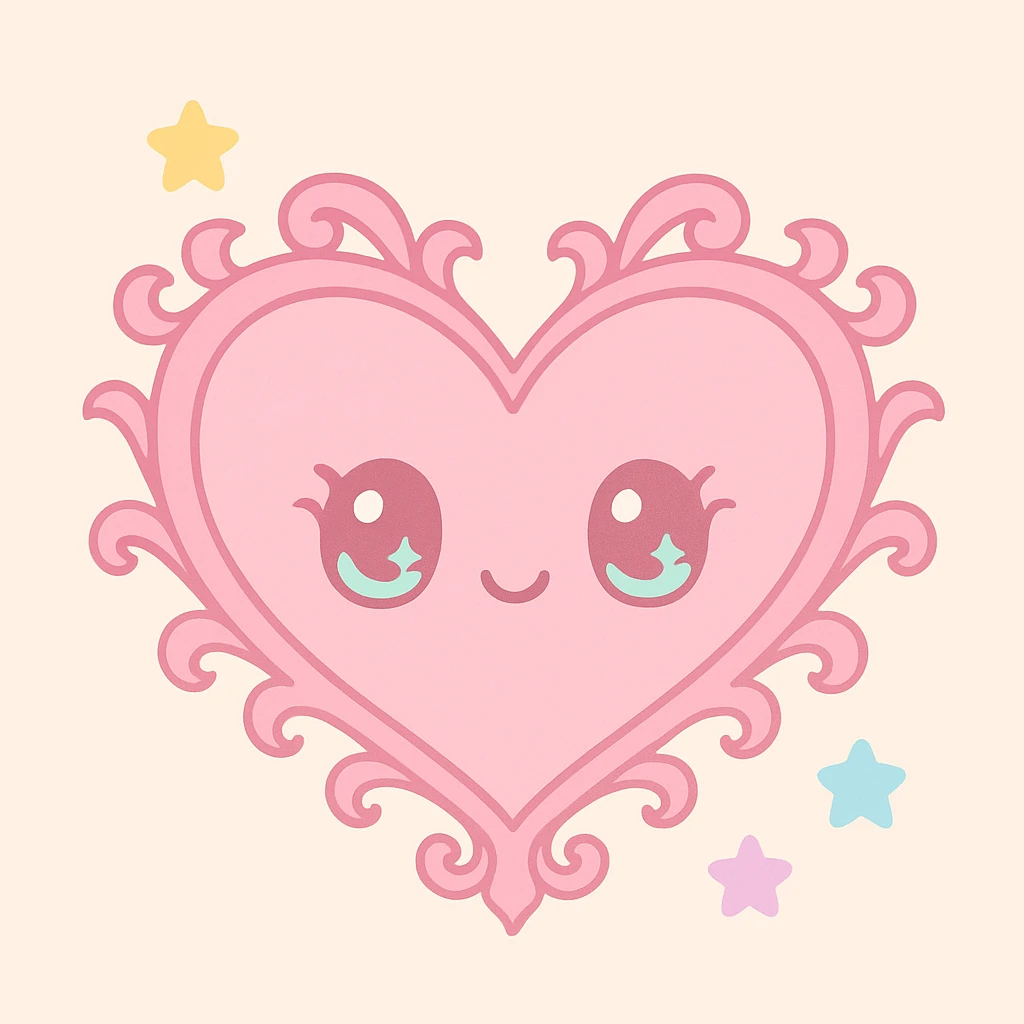 gothic heart, kawaii style, ornate, dark, elegant emoji