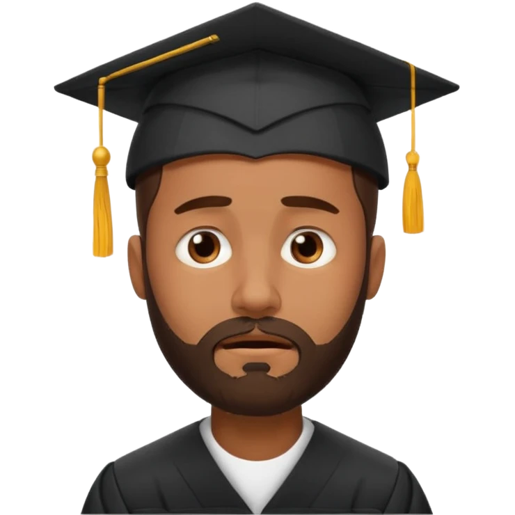 bearded brown man face palm exhausting graduation emoji
