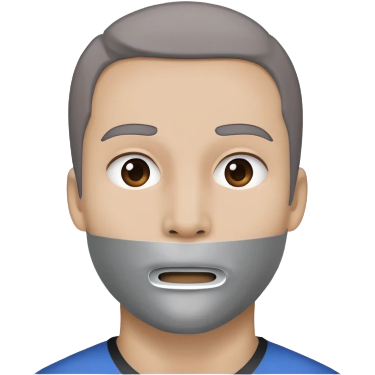face with duct tape across the mouth emoji