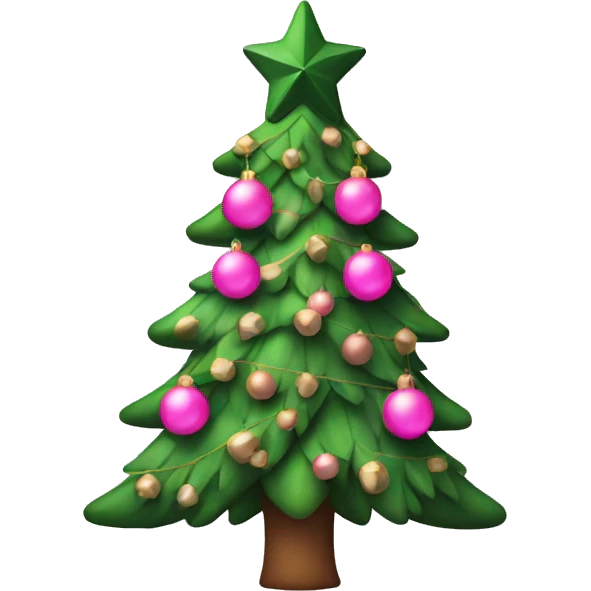 Christmas Tree with pink decorations  emoji