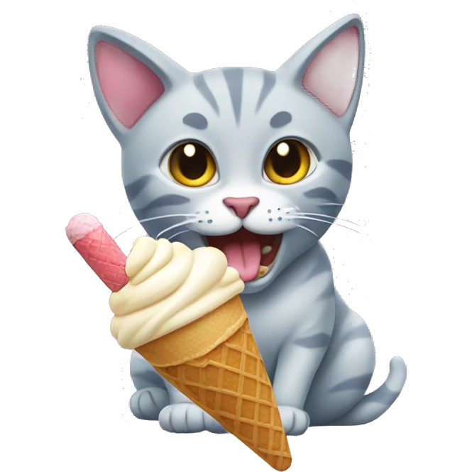 Cat eating ice cream  emoji