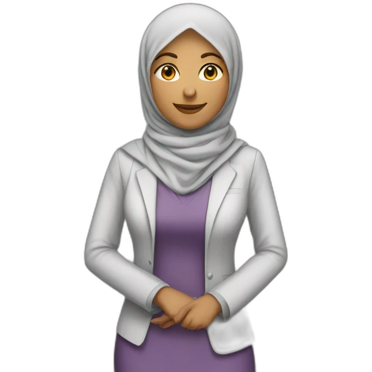 teacher wearing a hijab always busy with meeting emoji