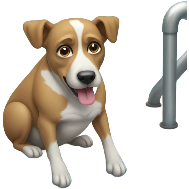 Dog pooping in pool emoji