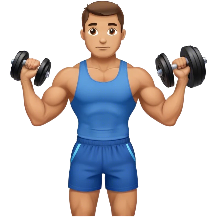 buff man with blue shorts holding kettlebell emoji
