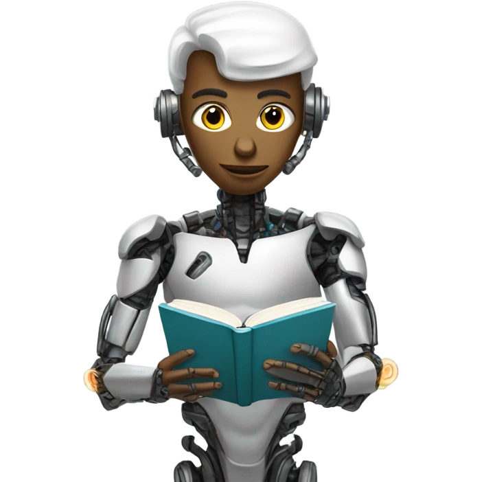 Cyborg reading book emoji