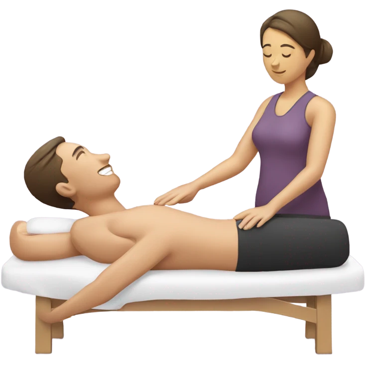 One person doing massage to another  emoji