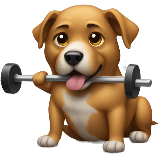 dog with barbell emoji