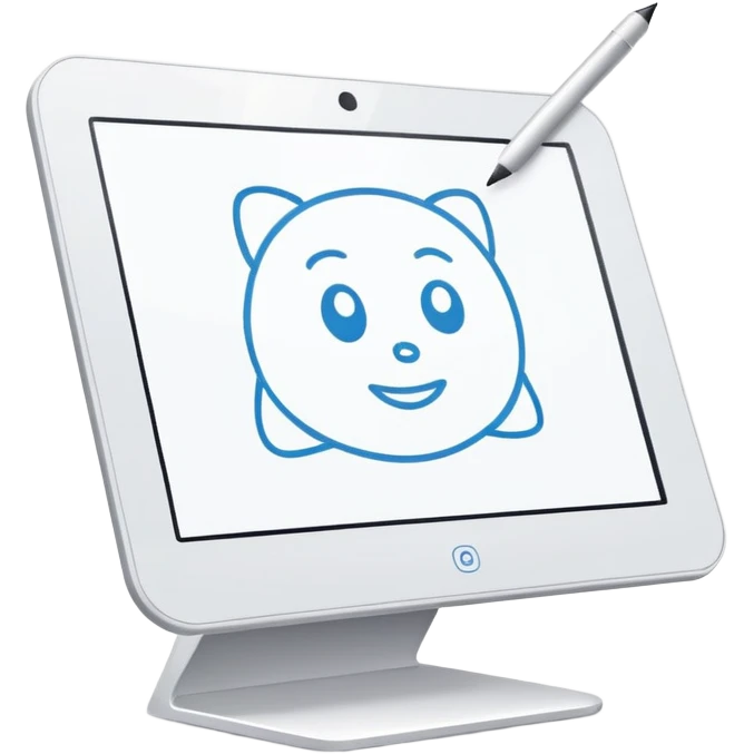 drawing tablet or monitor, sketching vector illustrations emoji