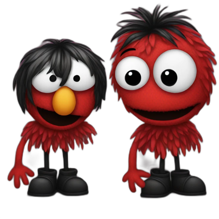 Elmo with emo hair emoji