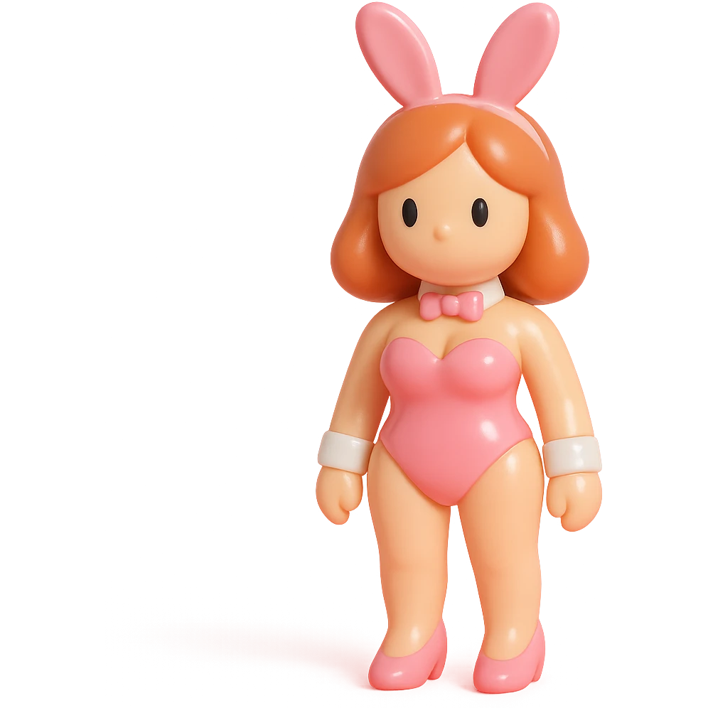 woman in pink PlayBoy Bunny costume, standing pose emoji