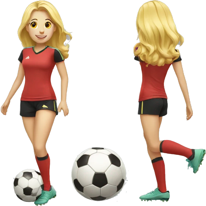 blond woman doing soccer tricks emoji