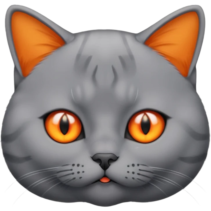 make british shorthair emoji's, female, grey furr, orange eyes emoji