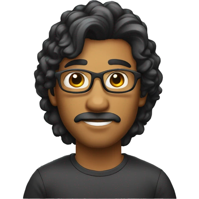 Um homem de óculos e de terno cabelo preto e rosto moreno emoji