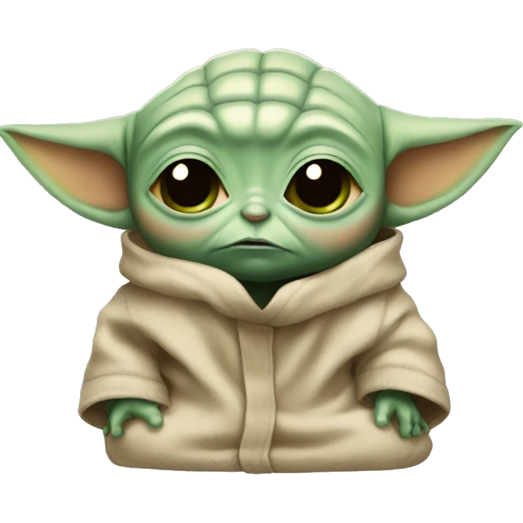 Cute baby yoda in tears  emoji