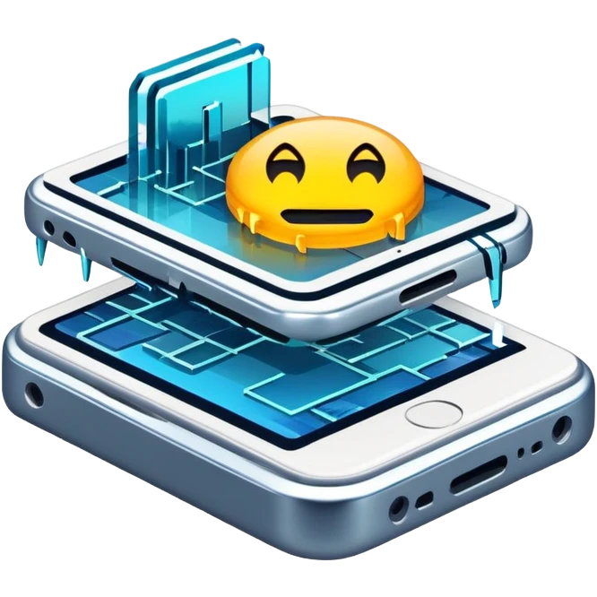 platform with digital glitch effect, corrupted data emoji